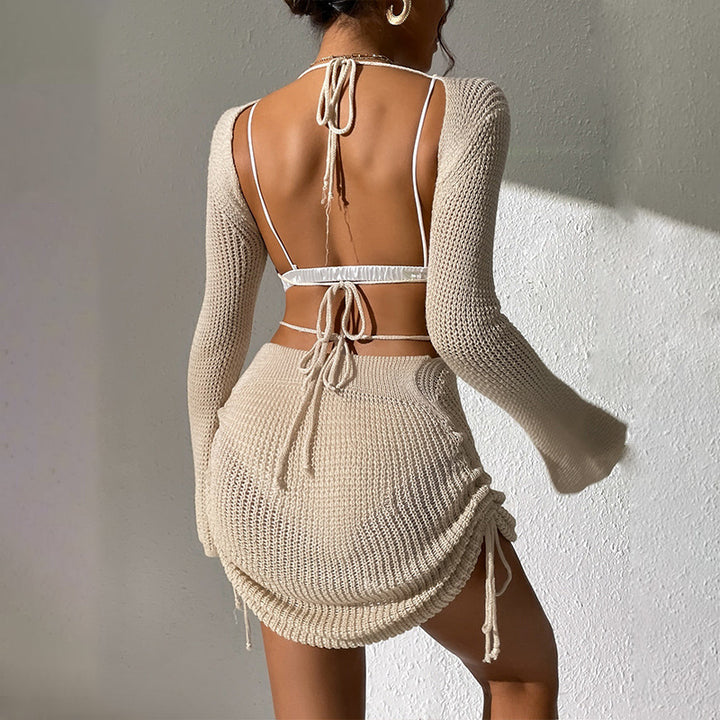 Robe de Plage Chemisier Tricoté
